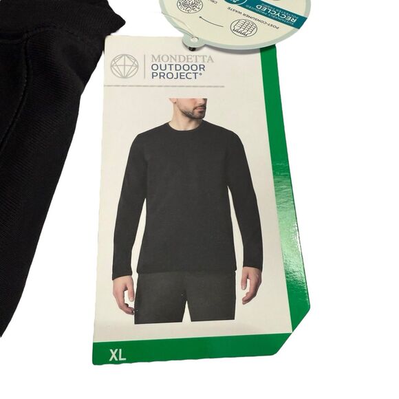 MONDETTA Outdoor Project Men's Shirt T-Shirt XL Crew BLACK Recycled Tee NEW - Picture 6 of 9